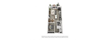a floor plan of a 1 bedroom apartment