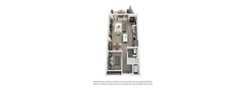 a floor plan of a 1 bedroom apartment