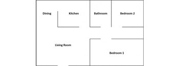 a diagram of a kitchen and a bathroom