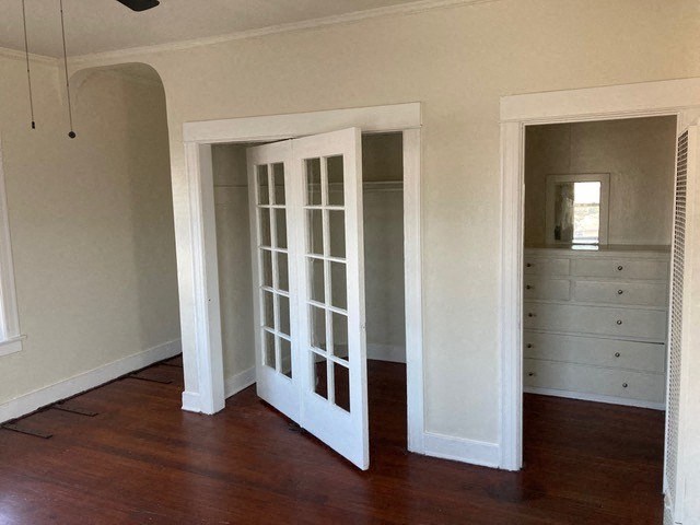 Studio apartment with old-style charm at The Western at Rosewood Apartments in Los Angeles, California.