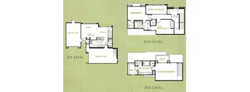 a floor plan of a house with three levels