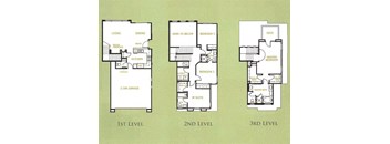 a floor plan of a house with three levels