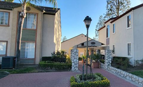 Enterance walkway to Northwood Apartments in Upland, California.