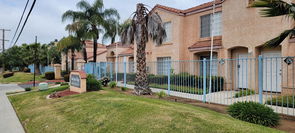 Front enterance area of Palos Verdes Village Townhomes on Dracaea Avenue.