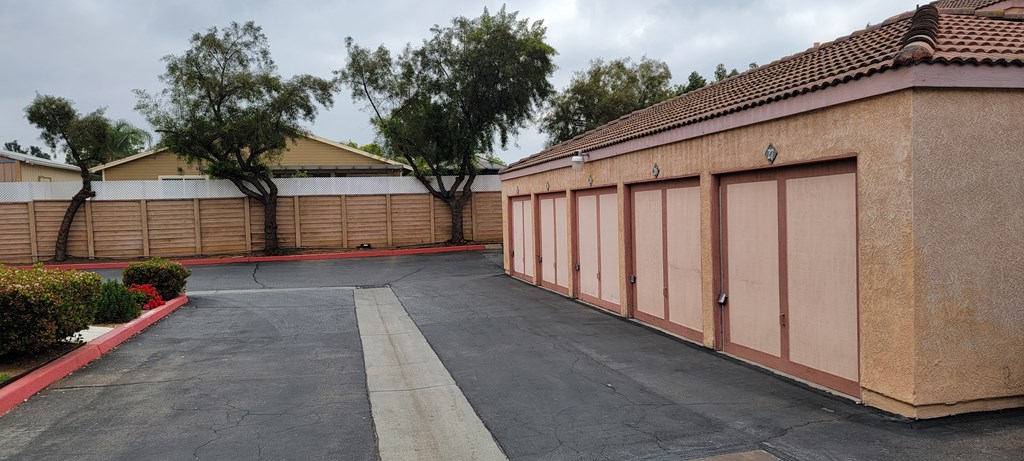 Row of Garages at Palos Verdes Village Townhomes.