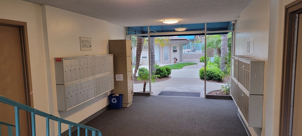 Mailboxes at La Mesa Village Apartments in La Mesa, California.