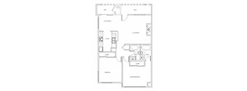 2-Bedroom 2-Bathroom floor plan at Grande Vista Apartments in Vista, CA