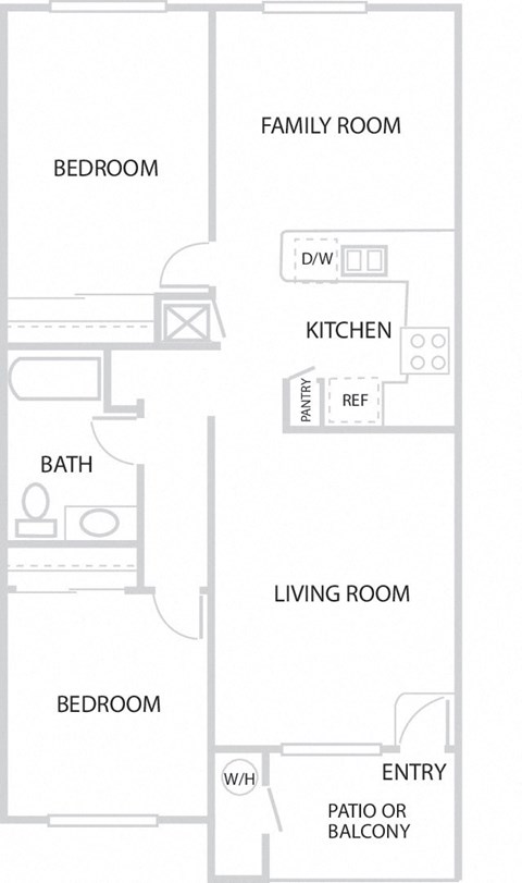 a floor plan of a bedroom apartment