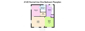 a floor plan of a one bedroom floorplan