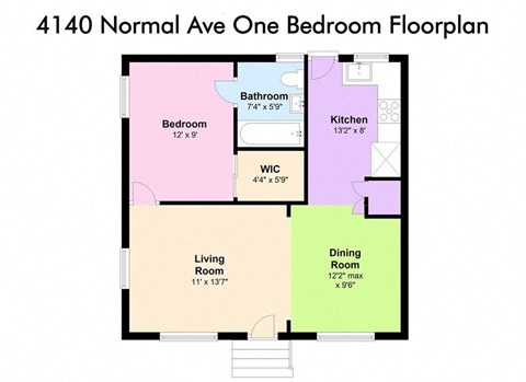 a floor plan of a one bedroom floorplan