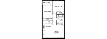 a small house with a kitchen and a living room