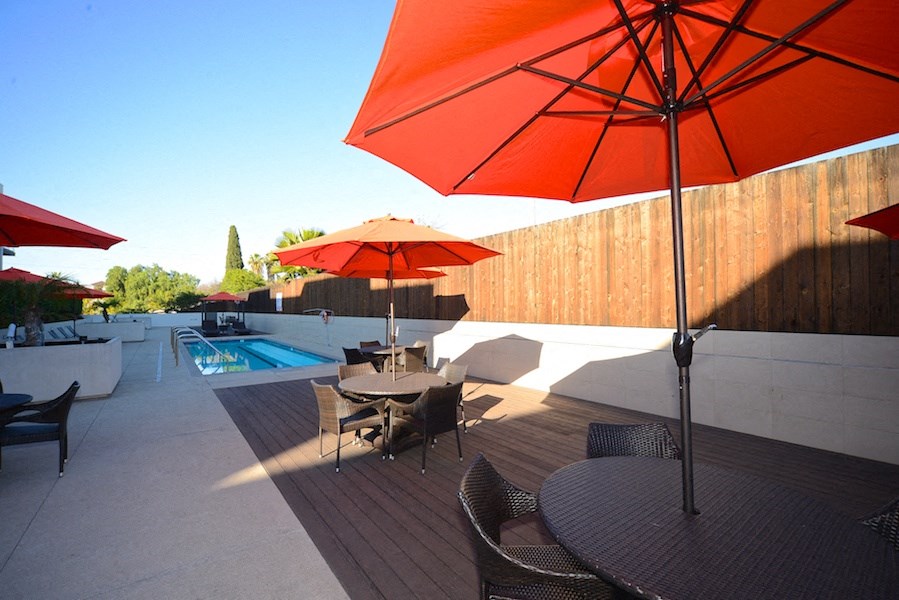 Sun deck relationation at 12th Street Lofts in National City, California.