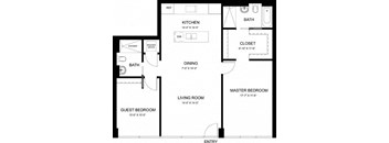 2 Bed 2 Bath A