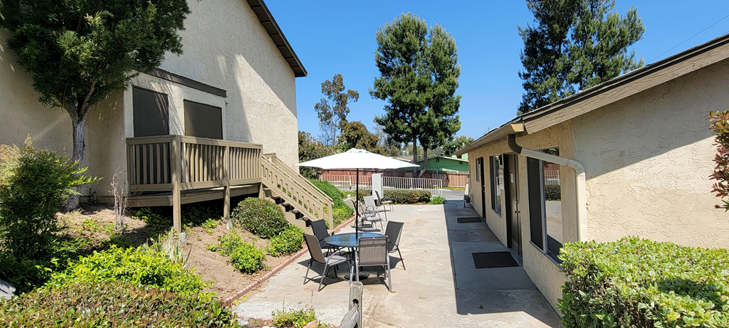 Patio Outside of Clubhouse at Sierra Heights Apartments