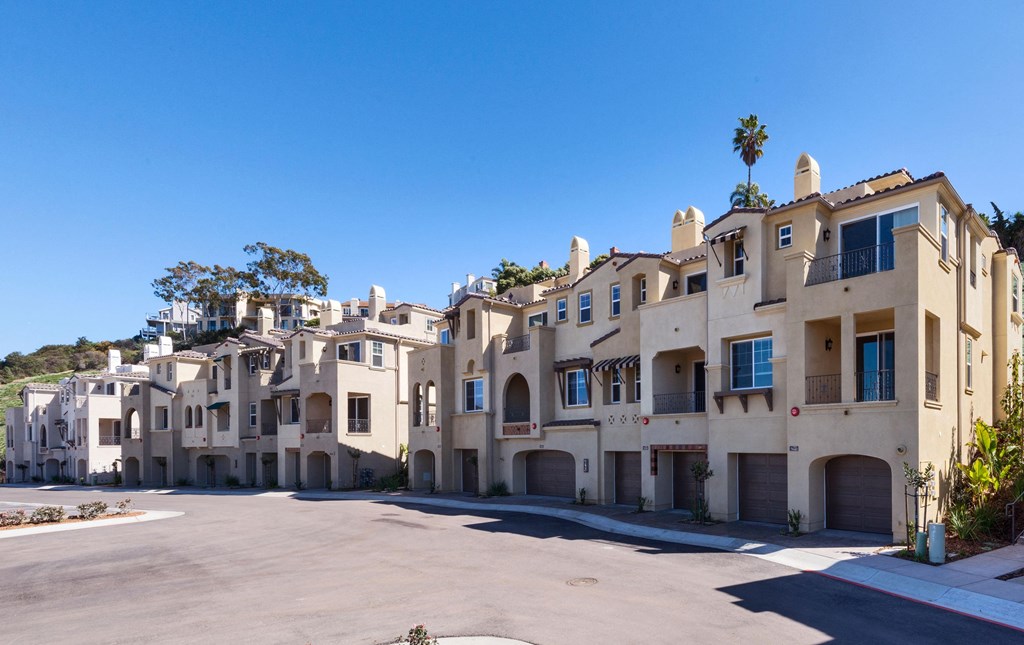 Townhomes on Sitio Del Mar at Costa Pointe Luxury Townhomes in the La Costa area of Carlsbad, California.