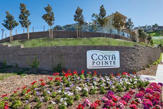 Costa Pointe enterance garden and sign in the La Costa area of Carlsbad, California.