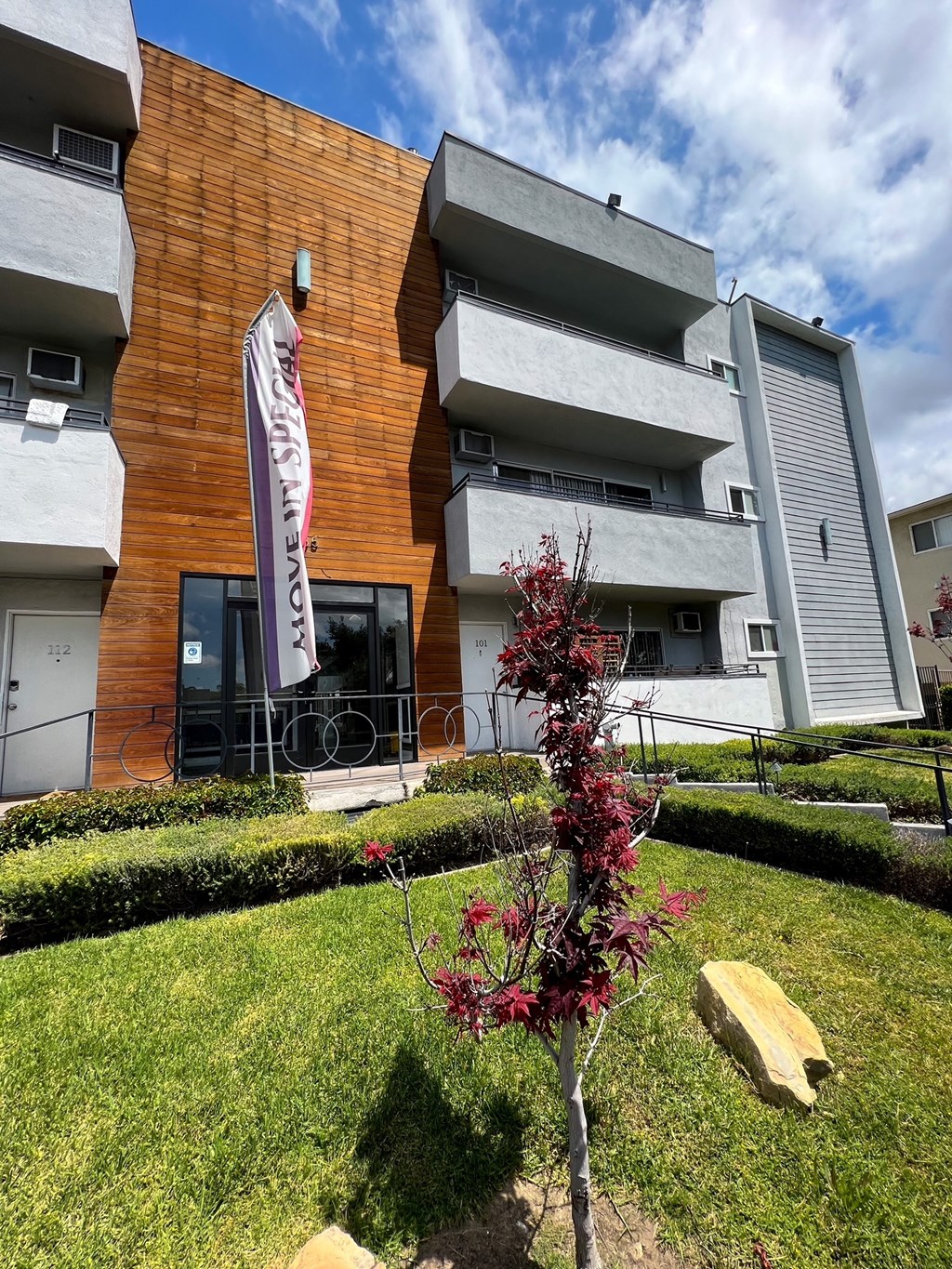 View of The Carlton Apartment building in Hollywood, California.