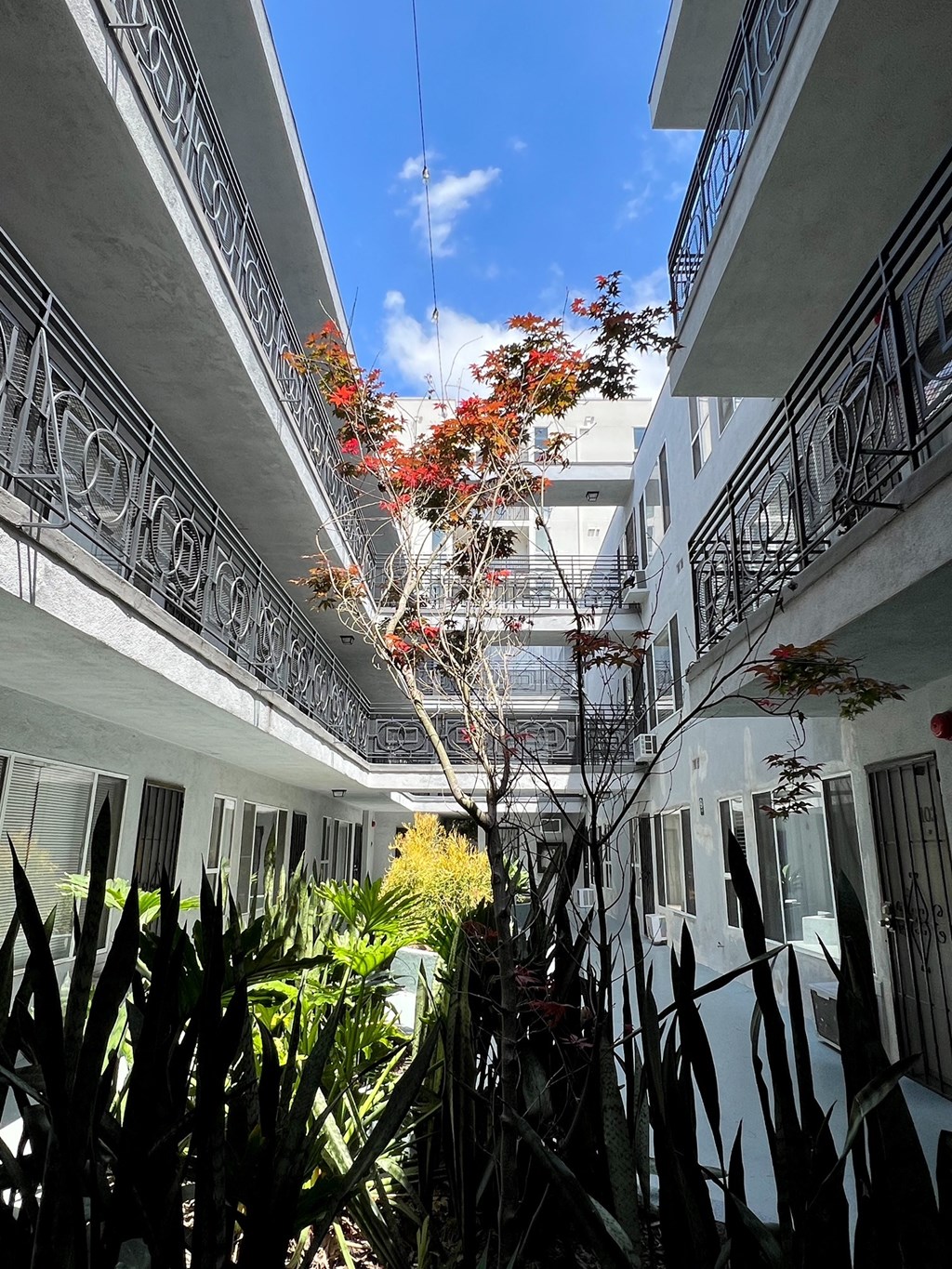 Central courtyard at The Carlton in Hollywood, California.