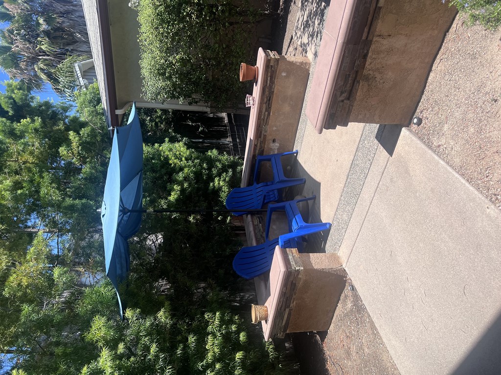 Nice shaded sitting area in courtyard at Herman Avenue Apartments in the North Park area of San Diego.
