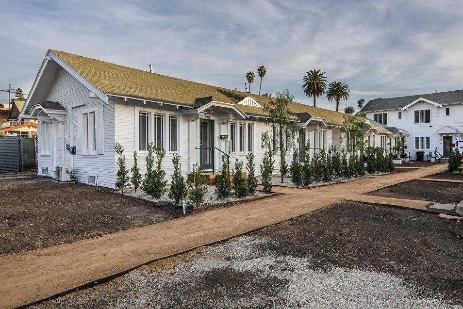Row of one-bedroom apartments at 4141 Normal Avenue in Los Angeles, California.