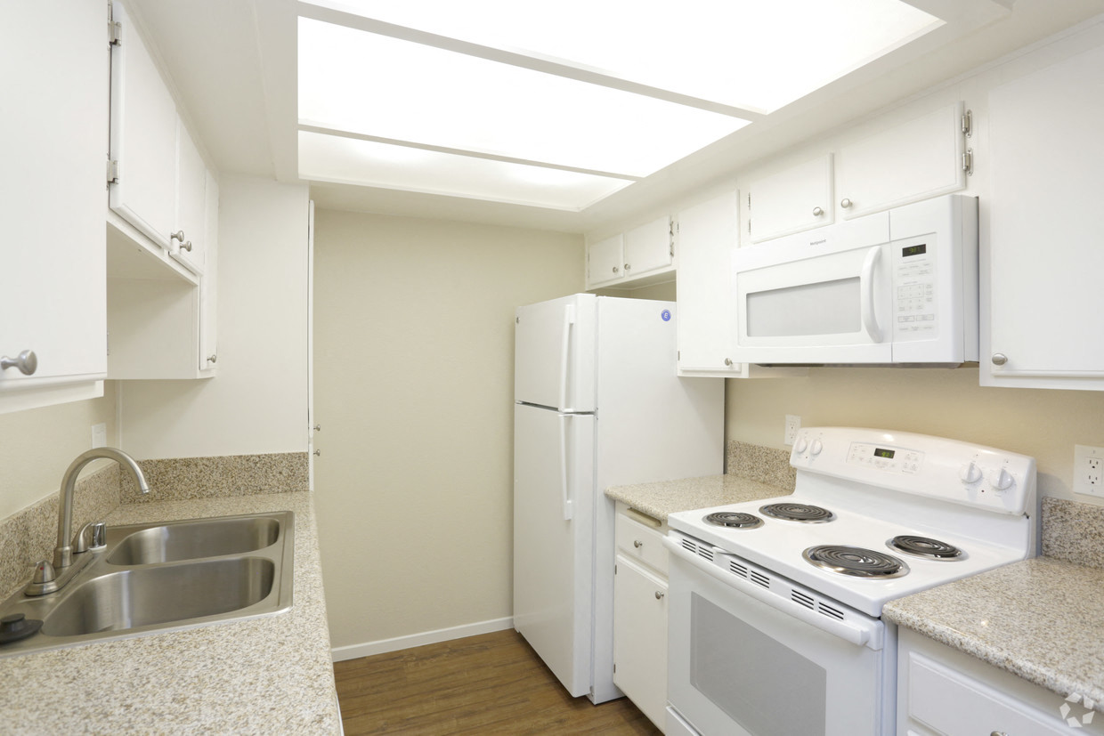 Kitech detail view with all appliances and sink