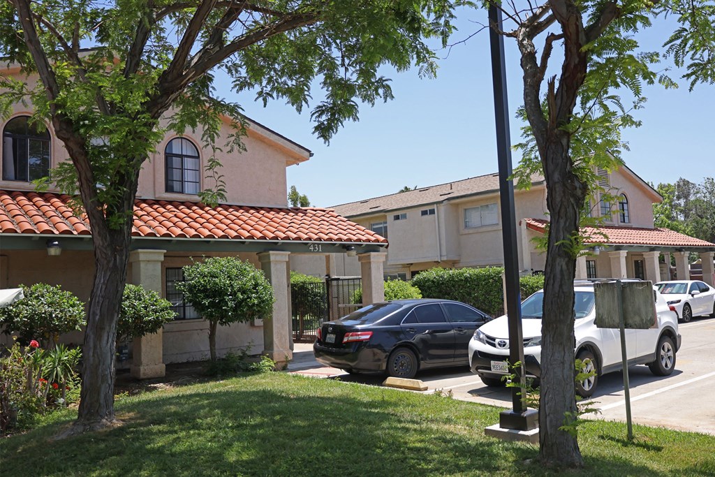 Assigned parking in front of Lone Pine Townhomes in El Cajon, Californai.