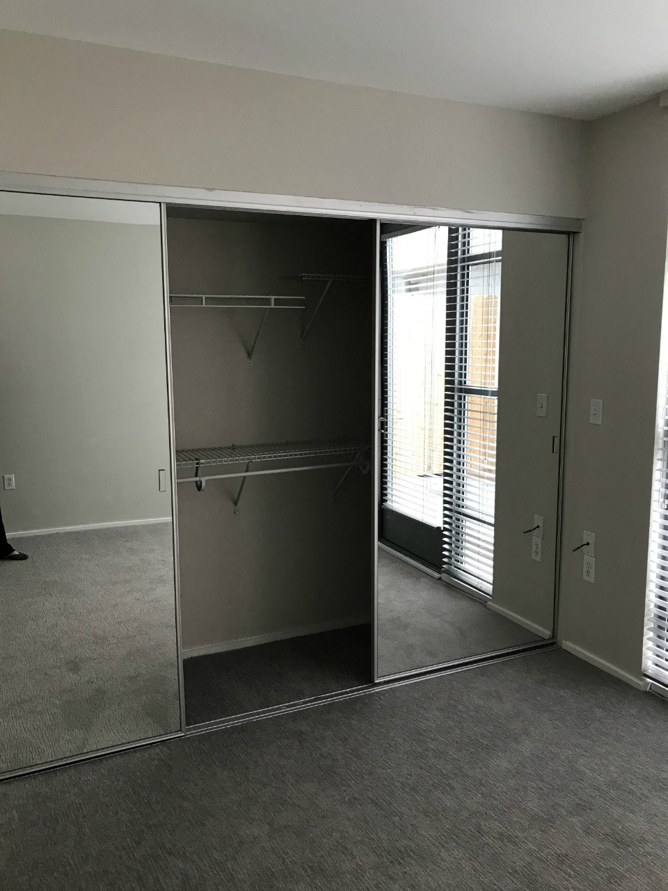 Master closet of Allure floorplan second bedroom facing courtyard