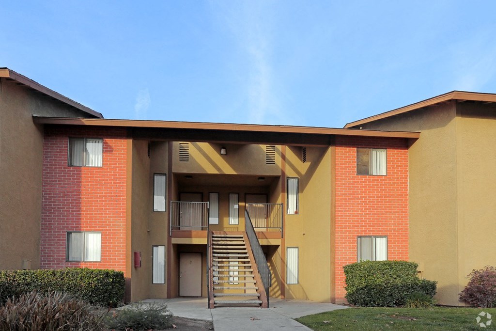 Apartment unit enterances at Riverdale Apartment Homes in Hemet, California.
