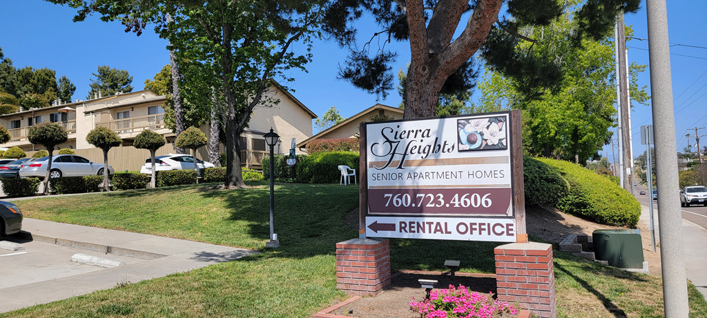 Front enterance at Sierra Heights Apartments.
