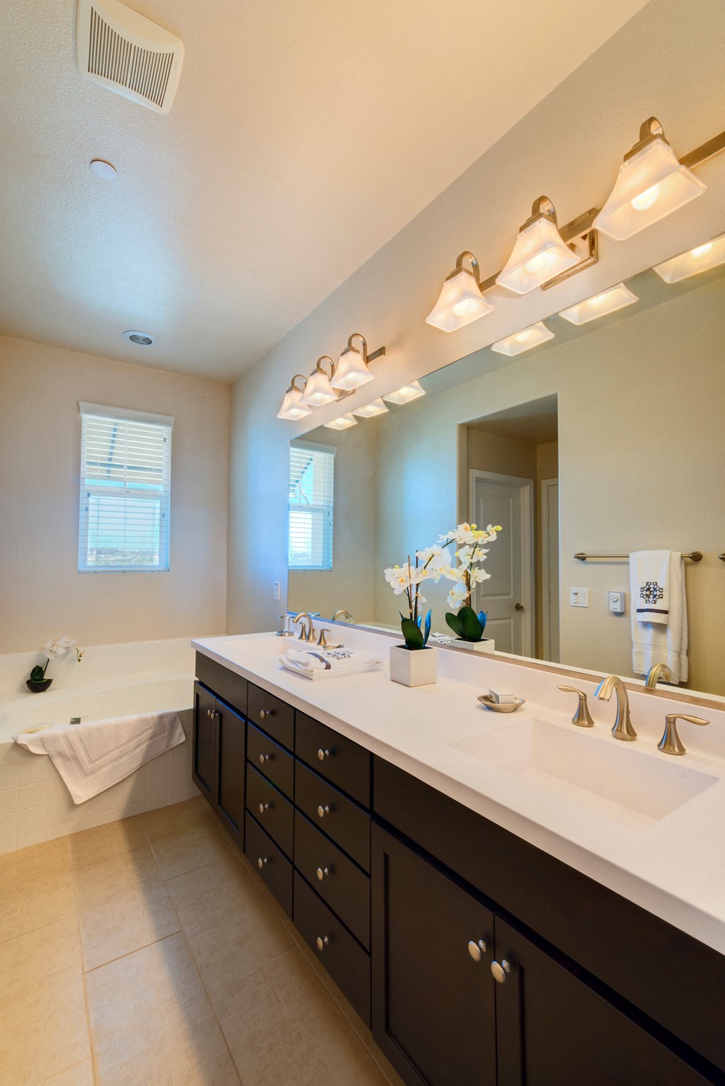 Bathroom in Torrey unit at Costa Pointe in Carlsbad, California.