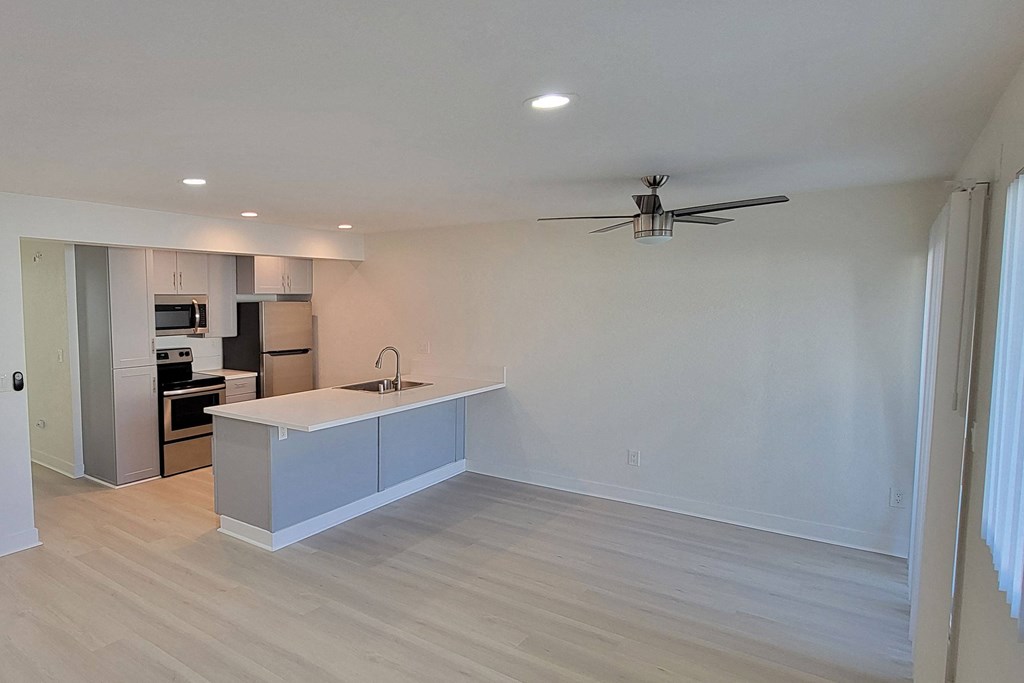 View from front enterence in unit 21 at The Willows at Washington apartments in El Cajon, California.