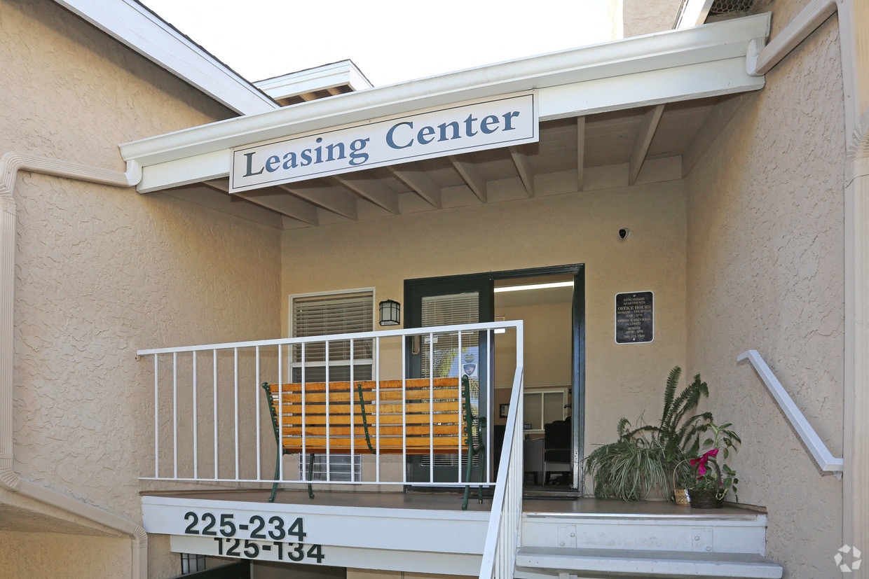 View of second-floor entrance to leasing office