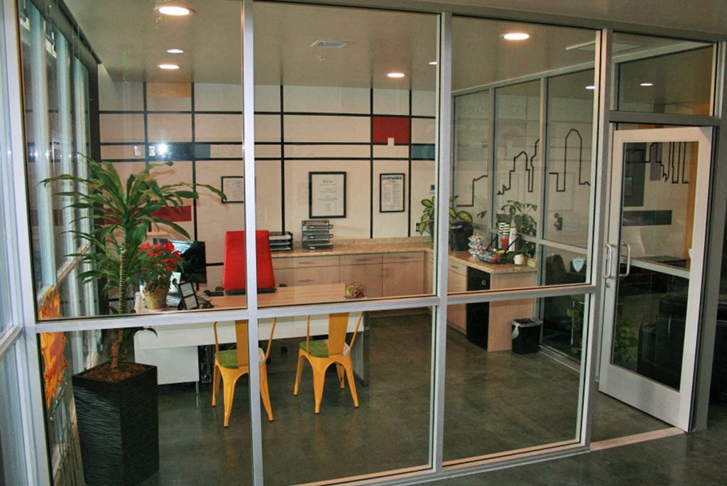 Leasing office at 12th Street Lofts in National City, California.