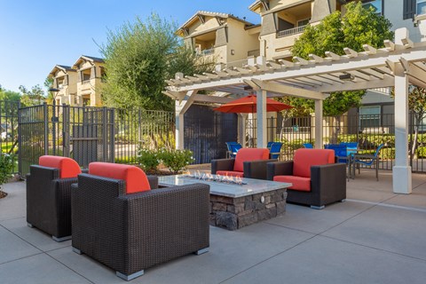 our apartments offer a clubhouse with a lounge and fire pit