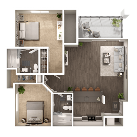 a floor plan of a one bedroom apartment