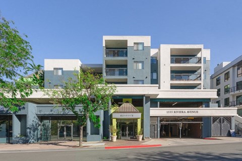 a building with blue skies behind