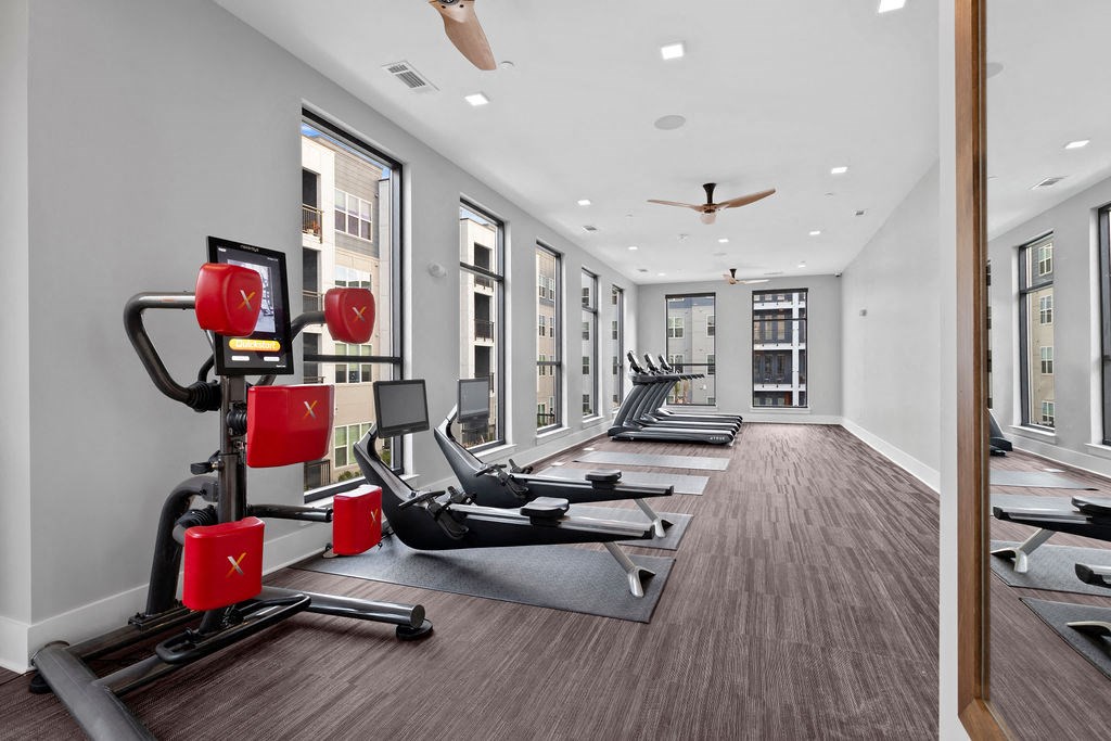 Fitness Center Rowing machines and boxing machine