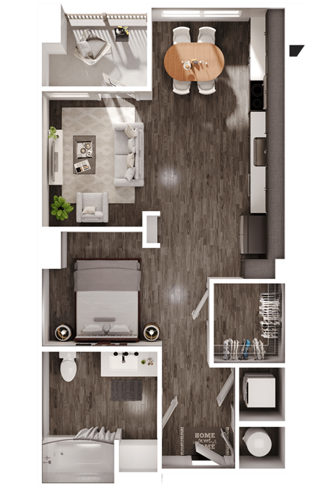 a1 floor plan  1 bedroom with 2 baths  129