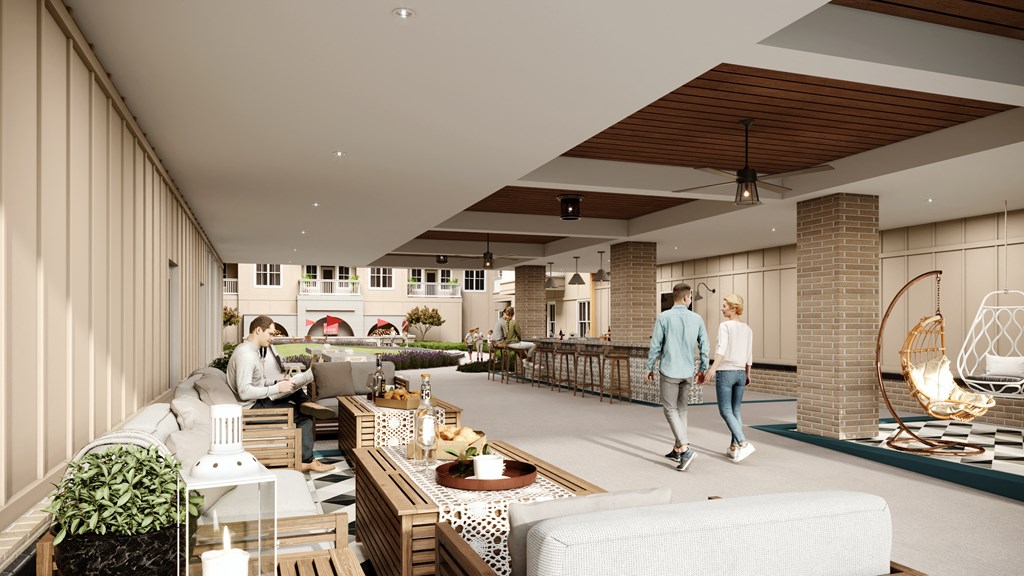 a rendering of the clubhouse breezway