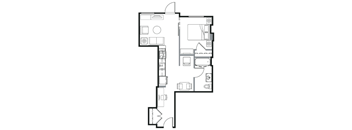 A black and white image of a floor plan for a house.