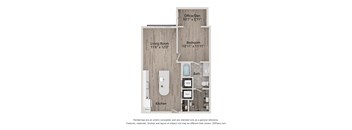 figured floor plan  1 bedroom   503 square feet  the villa