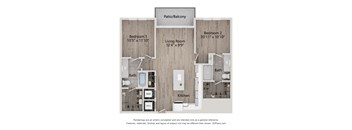 rounder floor plan  2 bedroom with 2 baths  1192 square feet  the