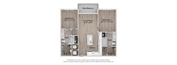 rounder floor plan  2 bedroom with 2 baths  978 square feet
