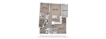 a floor plan of a studio apartment with a bedroom and a living room