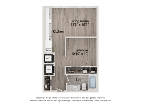 a floor plan for a living room with a bedroom and a bathroom