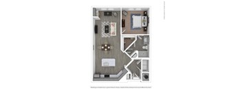 A1E One Bed One Bath Floor Plan at Integra Sunrise Parc, Florida