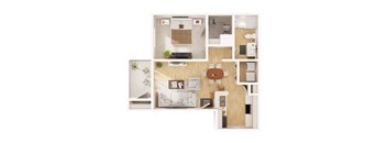 a floor plan of a home with a living room and dining room