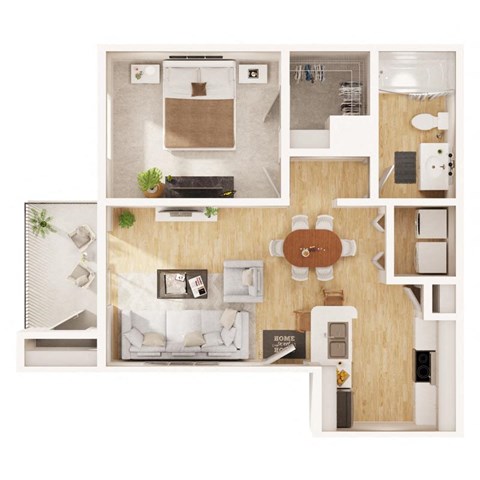 a floor plan of a home with a living room and dining room