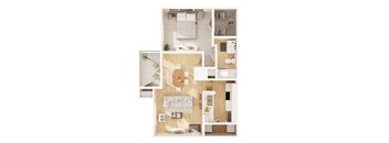a floor plan of a house with a wooden floor