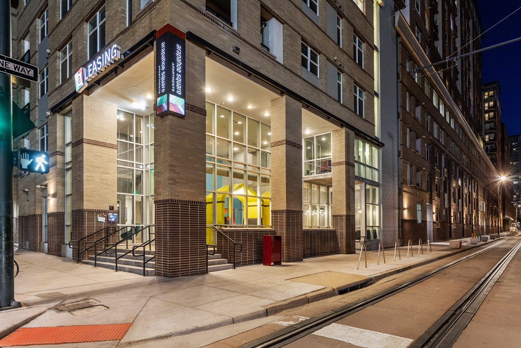 the exterior of an apartment building